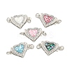 Rack Plating Brass Micro Pave Cubic Zirconia & Shell & Enamel Box Clasps KK-S373-05P-1