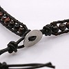 Fashion Triple Wrap Style Gemstone Bracelets BJEW-J058-M-4