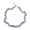 Natural Amethyst Chips Beaded Necklaces NJEW-JN04275-02-1