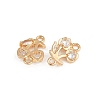 Brass Pave Clear Cubic Zirconia Fruit Connector Charms KK-C115-02B-G-2