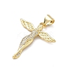 Brass Micro Pave Clear Cubic Zirconia Pendants KK-F930-29A-G-2