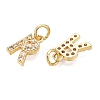 Brass Micro Pave Clear Cubic Zirconia Charms KK-ZX025-07R-2
