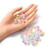 100Pcs 5 Styles Frosted Transparent Acrylic Beads OACR-FP0001-22-2