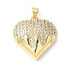 Brass Micro Pave Clear Cubic Zirconia Pendants ZIRC-I071-03G-01-1