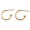 304 Stainless Steel C-shaped Hoop Circle Ball Stud Earrings X-STAS-K204-04G-2