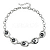Alloy Glass Oval Link Chain Necklaces for Women WG1B3C5-02-1