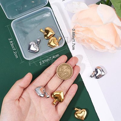 10Pcs 2 Colors 304 Stainless Steel Pendants STAS-CN0001-25-1