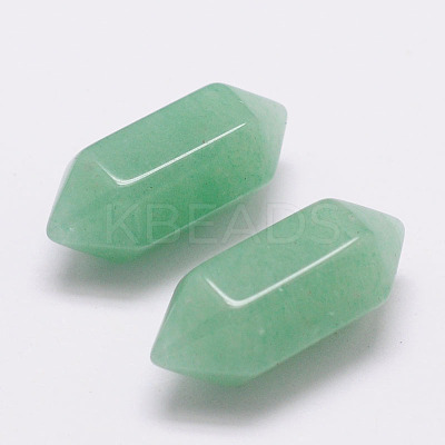 Faceted No Hole Natural Green Aventurine Healing Stones G-K034-20mm-05-1