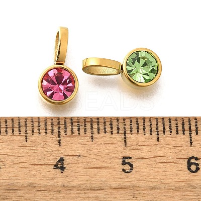 Ion Plating(IP) 304 Stainless Steel Micro Pave Rhinestonea Pendants STAS-K263-75A-G-1
