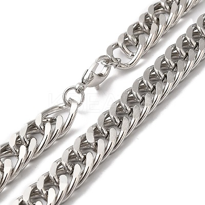 Iron Cuban Link Chain Necklaces for Women Men NJEW-A028-01J-P-1