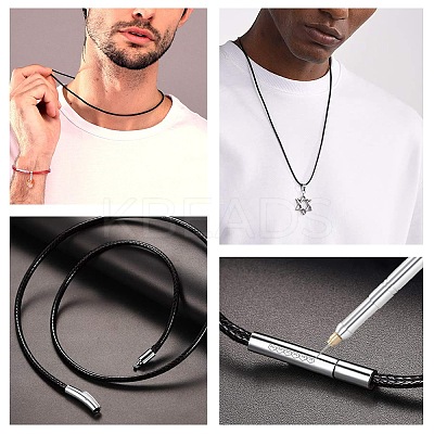 2Pcs 2 Colors Polyester Waxed Cords Necklace Making MAK-SC0001-13B-1