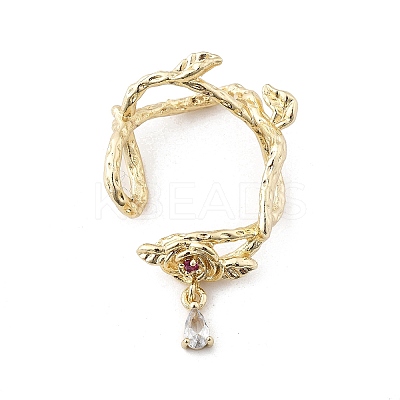 Brass Micro Pave Clear Cubic Zirconia Bead Frame KK-K371-49G-1