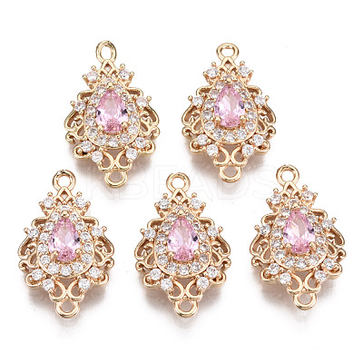 Brass Micro Pave Cubic Zirconia Links Connectors KK-R111-011-A05-1