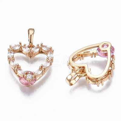 Brass Micro Cubic Zirconia Pendants KK-N235-026C-1