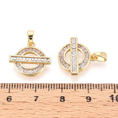 Brass Micro Pave Cubic Zirconia Pendants KK-N272-08G-1