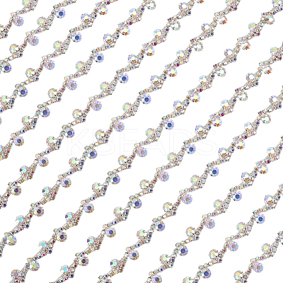 S-shaped Glass Rhinestone and Iron Cup Chains DIY-WH20032-25S-02-1