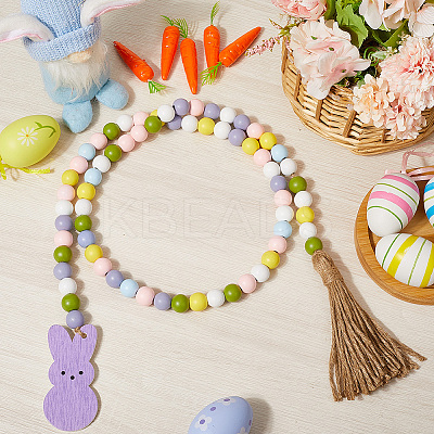 Wood Beads Pendant Decorations DIY-WH0888-777B-04-1