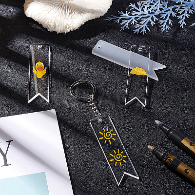 DIY Vertical Flag Acrylic Blank Pendant Keychain Making Kits DIY-BC0001-64A-1