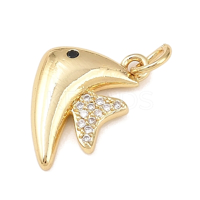 Brass Micro Pave Cubic Zirconia Pendants KK-H525-01B-G-1