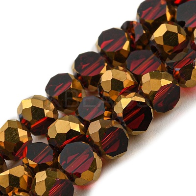 Electroplate Transparent Glass Beads Strands EGLA-G037-02A-HP02-1