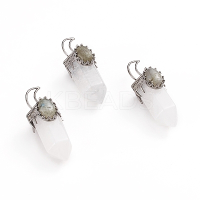 Natural Quartz Crystal Pointed Pendants G-I275-01F-1