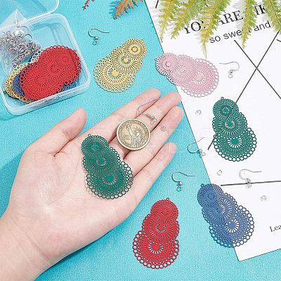 Filigree Dangle Earrings Making Kit DIY-UN0003-33-1