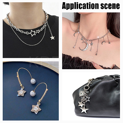 50Pcs 10 Style Platinum Tone Alloy Rhinestone Pendants Sets ALRI-PH0001-28-1