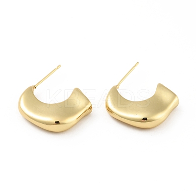 Brass Chunky Stud Earrings EJEW-B013-20-1