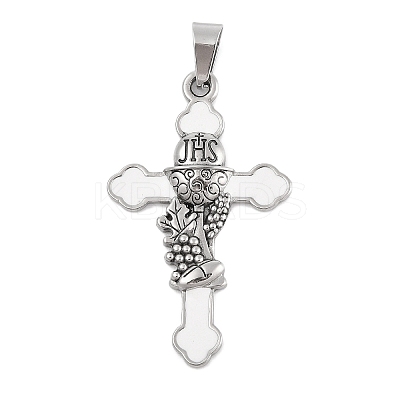 304 Stainless Steel Enamel Pendants STAS-D112-02P-1