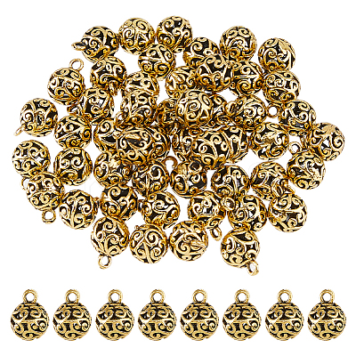 50Pcs Hollow Tibetan Style Alloy Pendants FIND-DC0005-70-1