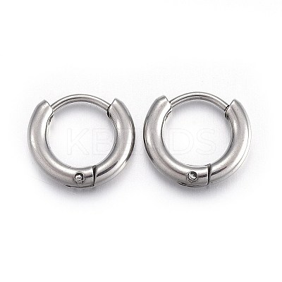 Tarnish Resistant 202 Stainless Steel Huggie Hoop Earrings X-EJEW-L205-02F-P-1