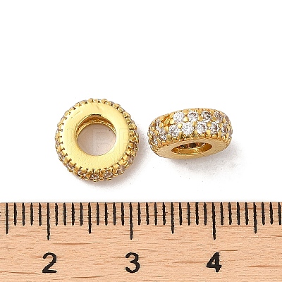 Rack Plating Brass Cubic Zirconia European Beads KK-K372-12G-1