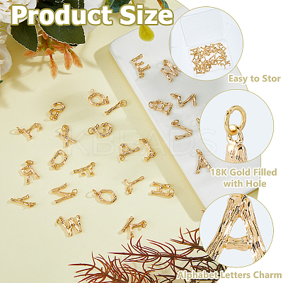 26Pcs 26 Styles Letter A~Z Brass Pendants PALLOY-HS00024-1