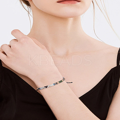 1Pc Bohemian Style Handmade Cotton Cord Braided Bracelets for Women BJEW-LP0004-17-1