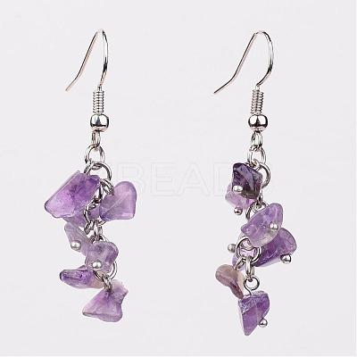 Natural Mixed Stone Dangle Earrings EJEW-JE02185-1