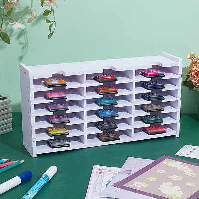 2 Sets 18 Grids PVC Plastic Inkpad Storage Holder ODIS-UN0001-15A-1