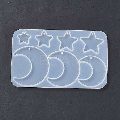 Astronomy Theme Moon Silicone Pendant Molds X-DIY-E065-07B-1
