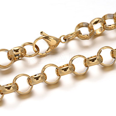 304 Stainless Steel Rolo Chain Necklaces NJEW-I068-03A-1