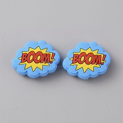 Cloud with Word Boom Food Grade Eco-Friendly Silicone Beads LS-SIL-WH0014-22C-1