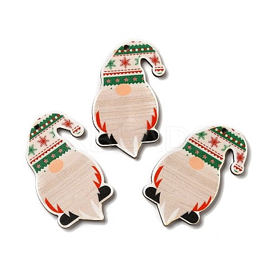 Christmas Single Face Printed Wood Big Pendants WOOD-H102-01B-1