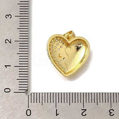 Brass Micro Pave Clear Cubic Zirconia Pendants KK-M297-26G-1