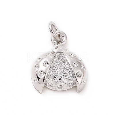 Brass Micro Pave Cubic Zirconia Charms X-KK-C012-44G-1