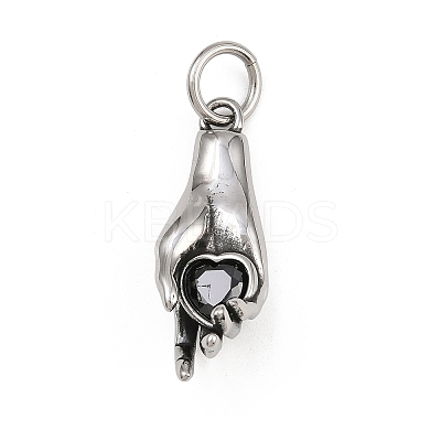 316 Surgical Stainless Steel with Cubic Zirconia Pendants STAS-Z165-08AS-02-1