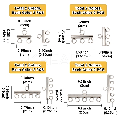 16Pcs 8 Styles 304 Stainless Steel Chandelier Component Links STAS-FS0001-70-1