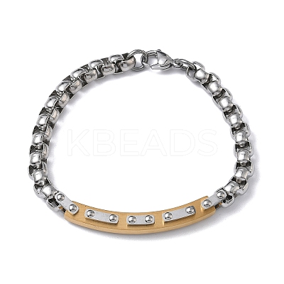 201/304 Stainless Steel Box Chain Bracelets for Unisex BJEW-F522-03G-1