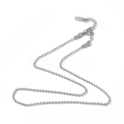 Non-Tarnish 304 Stainless Steel Ball Chain Necklace for Men Women NJEW-K245-017A-1