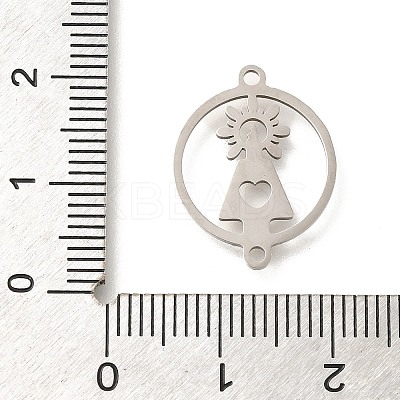 201 Stainless Steel Laser Cut Connector Charms STAS-R132-14P-1