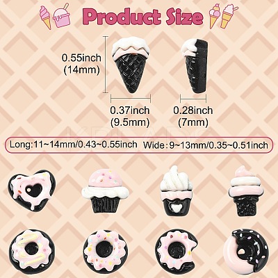90Pcs 9 Styles Resin Cabochons RESI-CJ0004-26-1