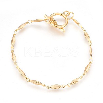Ion Plating(IP) 304 Stainless Steel Link Chain Bracelets BJEW-P237-27G-1