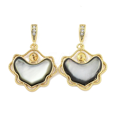 Natural Black Lip Shell Pendants KK-S386-17G-02-1
